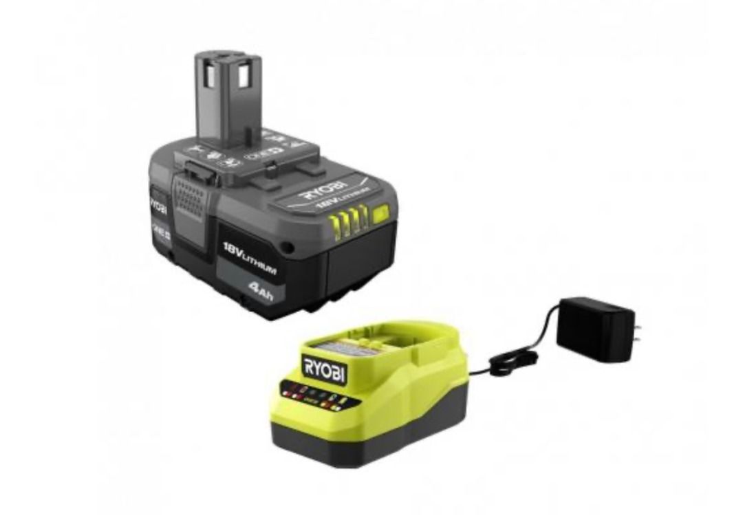 RYOBI PCL104K1 18V Lithium-Ion 4.0 Ah Battery and Charger (converted to ...