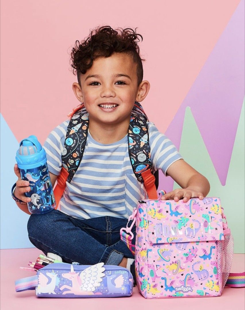 Smiggles up down teeny tiny ID lunch bag with strap insulated lunchbox storage bag lunch carrier bag customized lunch bag children colourful pink lunch bag Babies Kids Babies Kids
