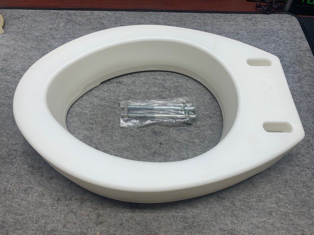Toilet Seat Riser 3.5" High Imported from USA (Category: Other Assistive Aids) located in Paranaque City. Submitted by seb_trading (Listing ID 1290600402, Image 2). Description: weight capacity 140kgs adds 3.5" to your bowl for elongated bowl including 2 mounting screws Nova Health brand USA last price Paranaque area.