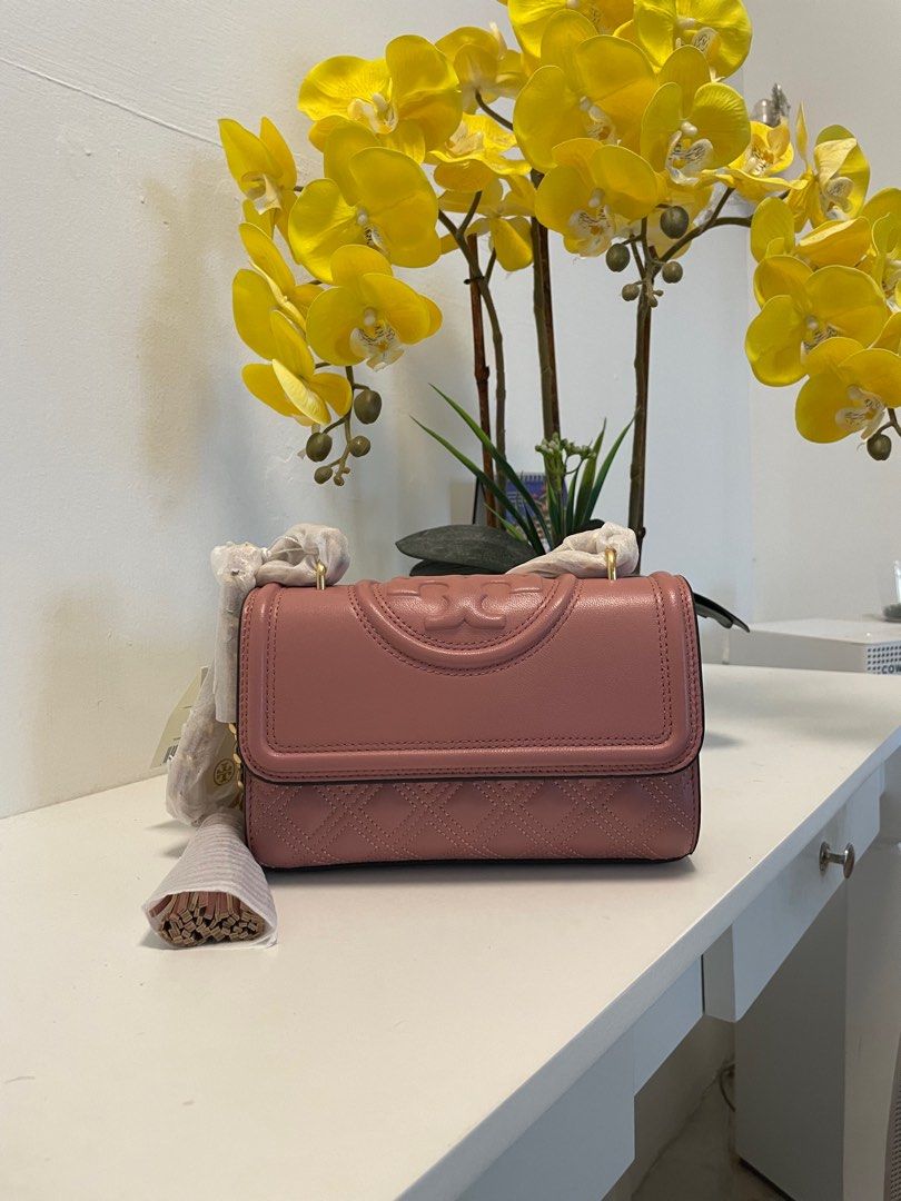 READY STOCK Tory Burch Fleming Convertible Shoulder Bag in Pink Magnolia Small Luxury Bags Wallets on Carousell