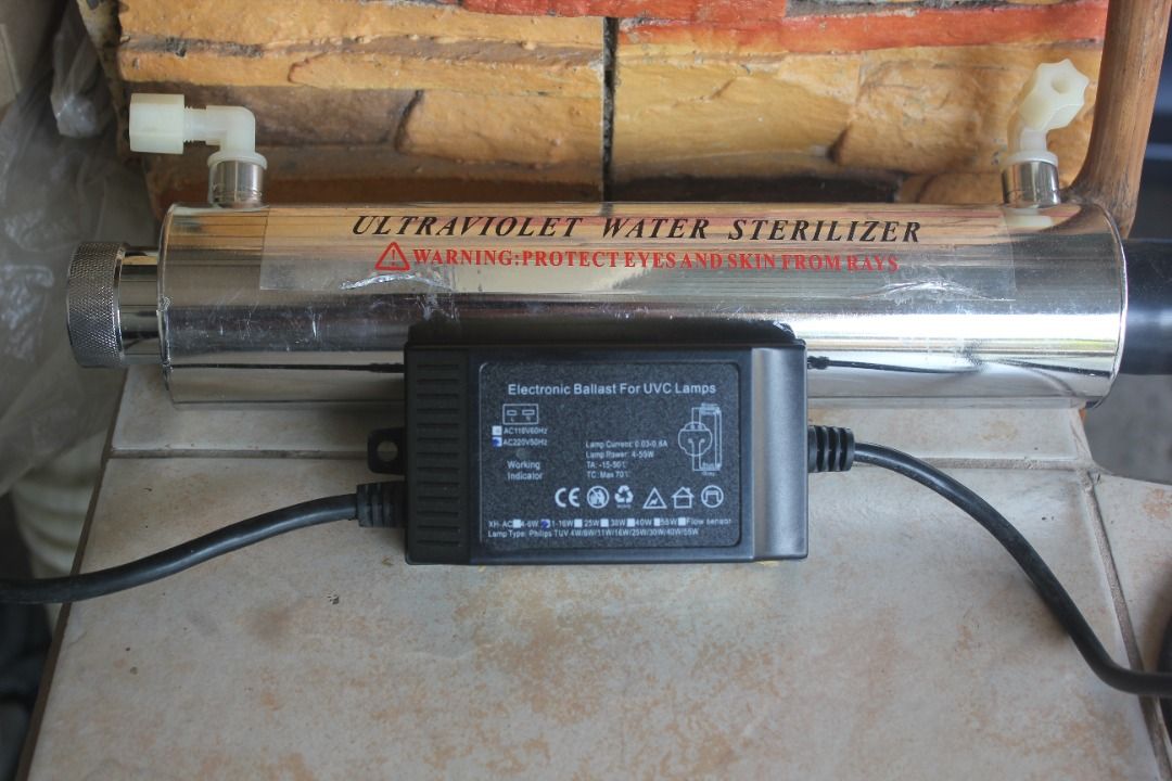 UV Lights (Category: Lighting) located in Cabanatuan. Submitted by rocky_2603 (Listing ID 1290579492, Image 3). Description: ULTRAVIOLET WATER STERILIZER (STAINLESS) Can be used in water refilling station Can be used also in aquarium to sterilize water circulation. UV Lights :PHILIPS Brand made in Poland UV Light size : 11 3/8 inch or 28.8 cm UV lights housing size 13 1/2 inch or 34.3 cm PACKAGE: 3 Ballast with UV lights and Housing each. 3 sets 