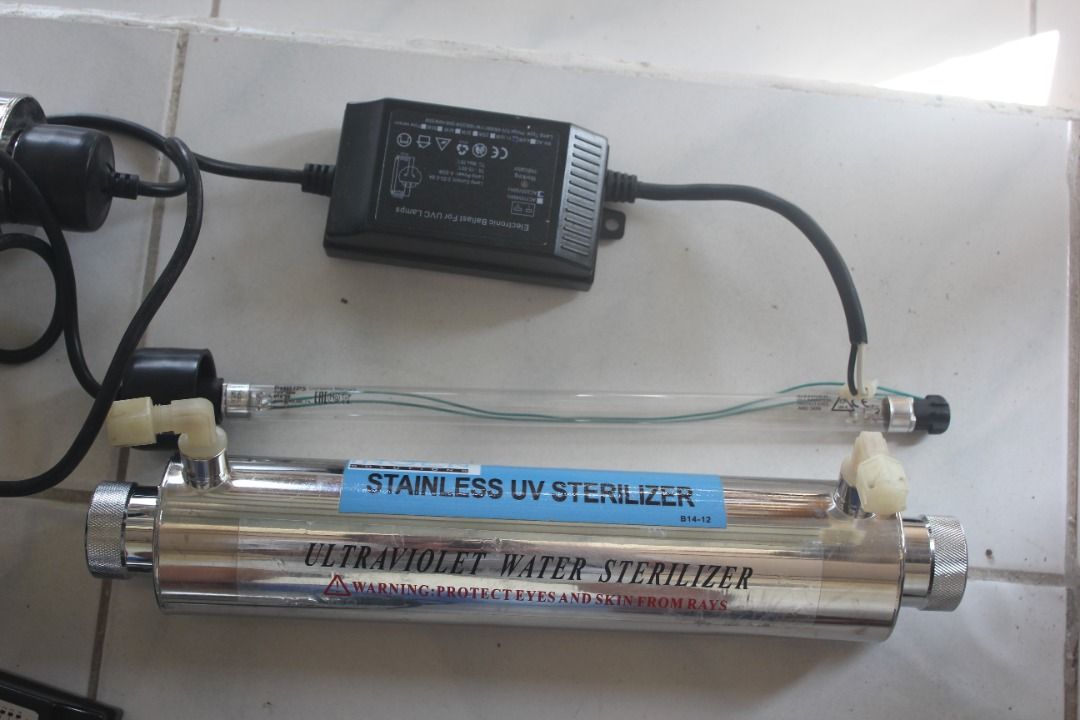UV Lights (Category: Lighting) located in Cabanatuan. Submitted by rocky_2603 (Listing ID 1290579492, Image 2). Description: ULTRAVIOLET WATER STERILIZER (STAINLESS) Can be used in water refilling station Can be used also in aquarium to sterilize water circulation. UV Lights :PHILIPS Brand made in Poland UV Light size : 11 3/8 inch or 28.8 cm UV lights housing size 13 1/2 inch or 34.3 cm PACKAGE: 3 Ballast with UV lights and Housing each. 3 sets 