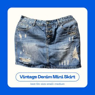 VINTAGE Denim Mini Skirt