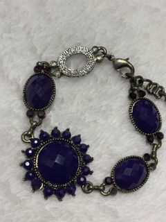 Vintage Goth Grunge Fairycore Bracelet w/ purple gems