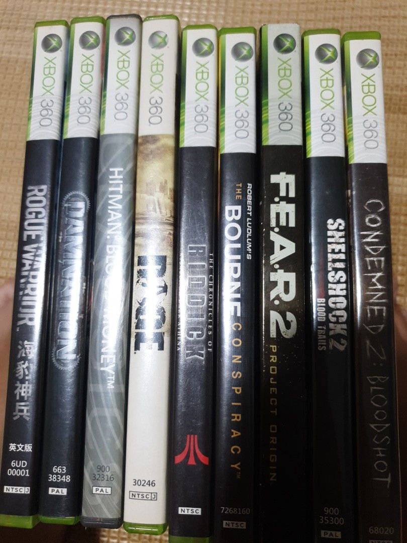 XBOX 360 Games: Rogue Warrior, Hitman, Damnation, Rage, The Chronicles of  Riddick, Bourne Conspiracy, Fear 2, Shellshock 2, Condemned 2, Video  Gaming, Video Games, Xbox on Carousell