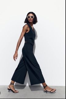 Zara Basics - wide leg cullotes with belt 😍