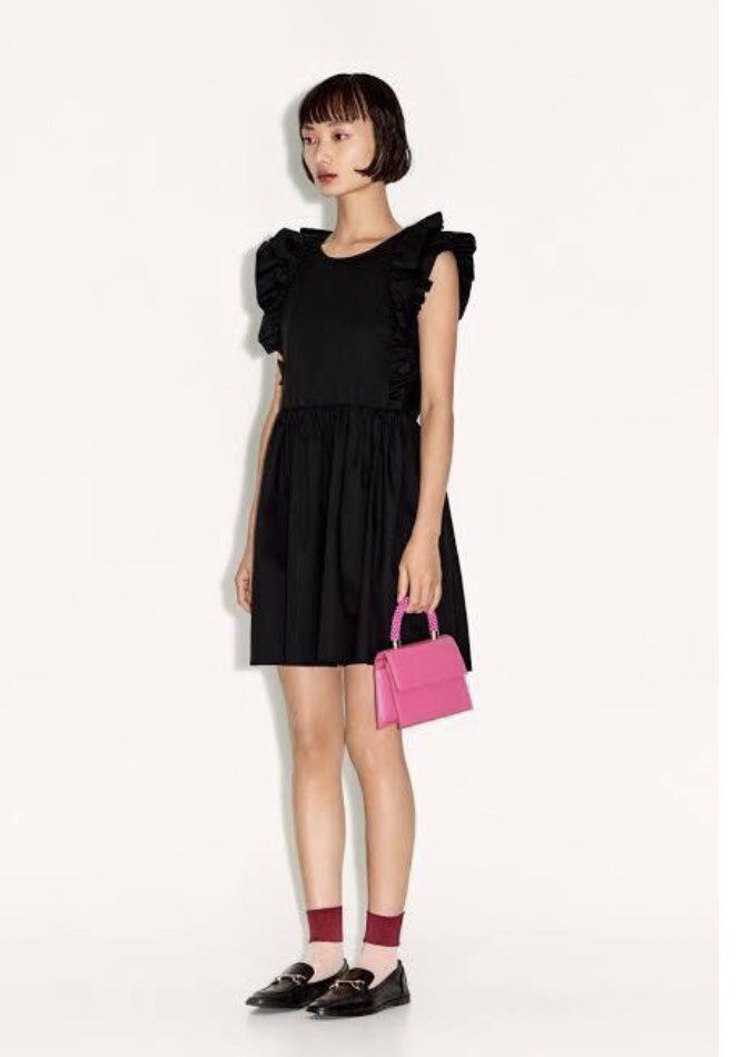 Black frill outlet dress zara