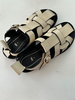 Zara flat leather cage sandals