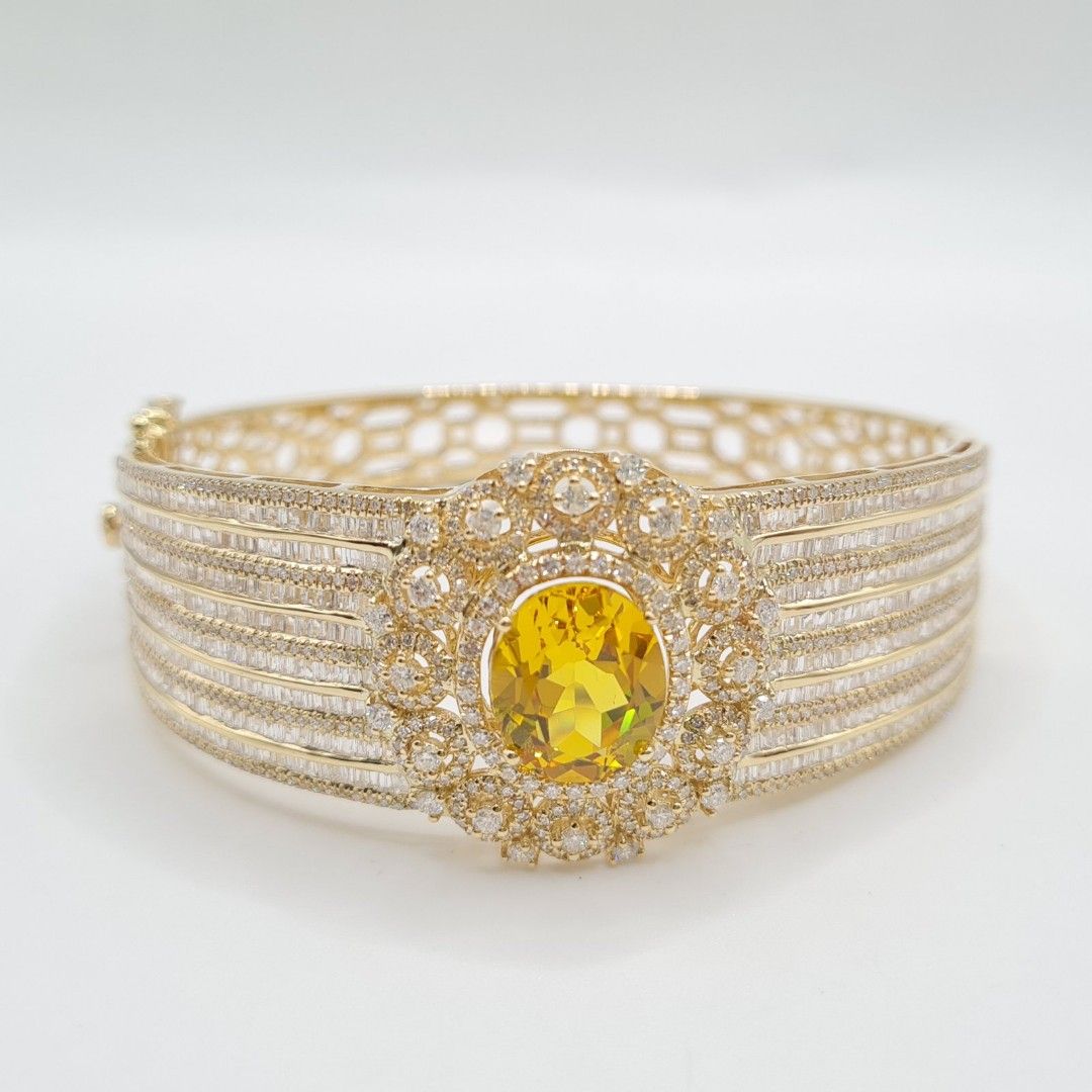 26.3grams 14k gold 1.60ct diamond 10.0cts nano gemstone Women s
