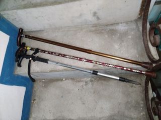 3 pcs Elderly Injured Adjustable Length Solid Metal Cane Sticks - Like New - From Japan