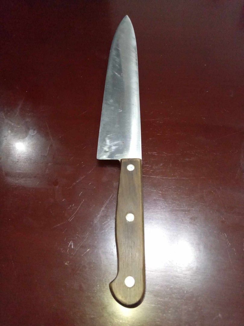 3plus Solingen Germany Gyuto Chef knife (Category: Knives & Chopping Boards) located in Tanza. Submitted by cloydscollectionshop (Listing ID 1292201691, Image 1). Description: 3plus Solingen Germany Gyuto Chef knife Stainless steel Blade length : Total length : Issue:scratches Mop gcash or maya wallet Shipping via Lalamove or LBC at buyer's cost Pick up at Tanza Cavite.