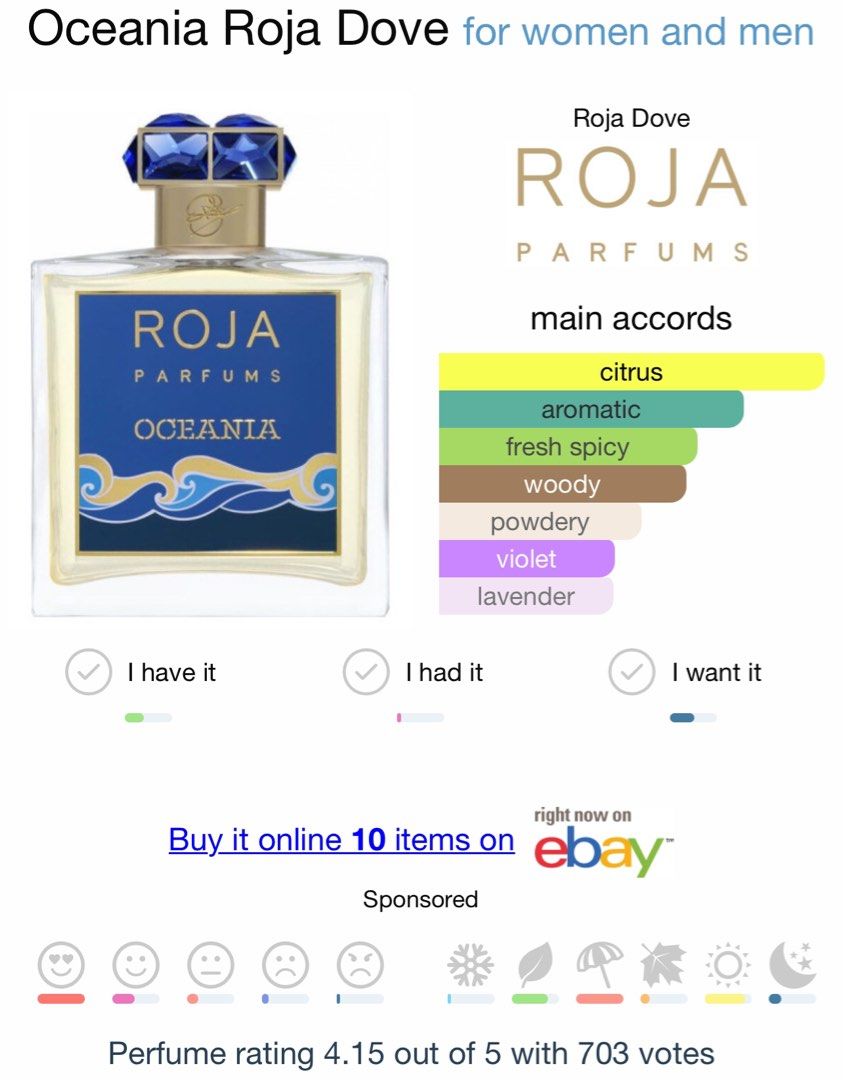 ROJA PARFUMS OCEANIA ユニセックス香水 【公式通販】