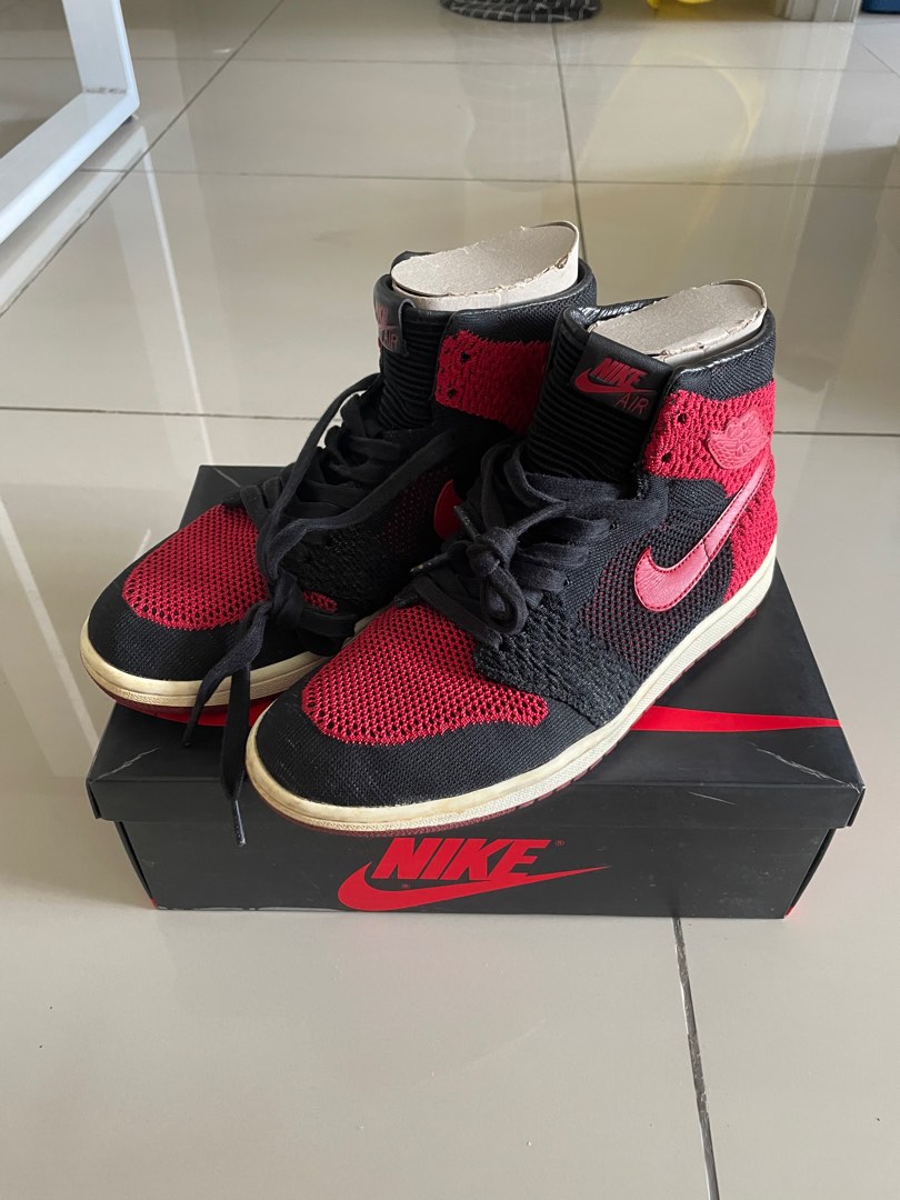 Aj1 flyknit bred deals