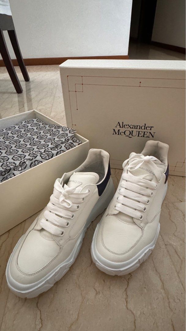 Alexander McQueen Court Sneakers Navy/Mens, Men's Fashion