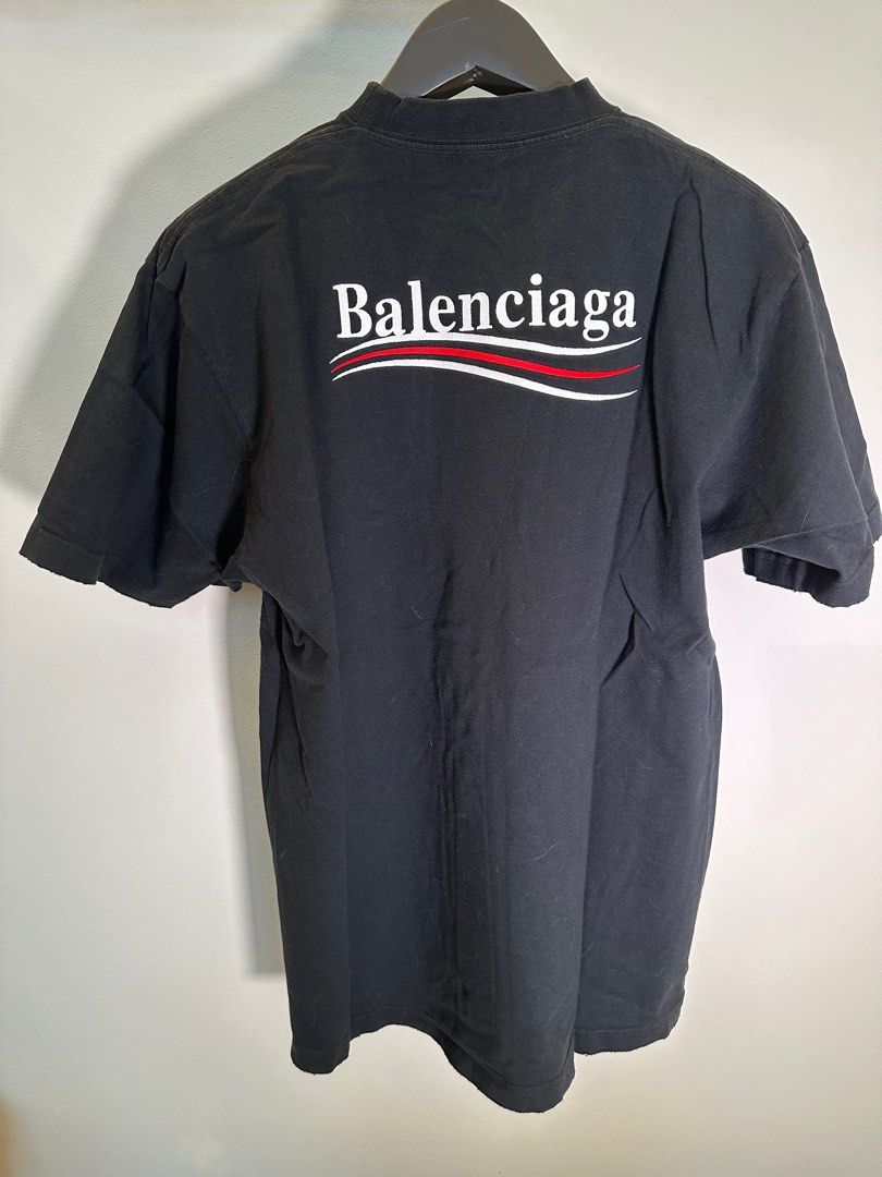Balenciaga Campaign Embroidered T Shirt Men s Fashion Tops Sets Tshirts Polo Shirts on Carousell
