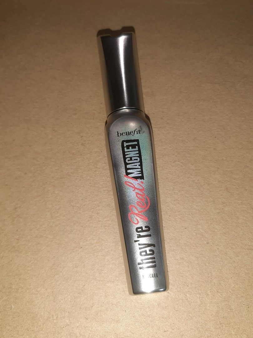 Benefit They're Real Magnet Mascara (Category: Makeup) located in Quezon City. Submitted by decluttering_helpmeee (Listing ID 1292172610, Image 1). Description: Supercharged Black. No box. Part of a set. Unused. Full size. 9g. I have other opened mascaras. Price is negotiable..