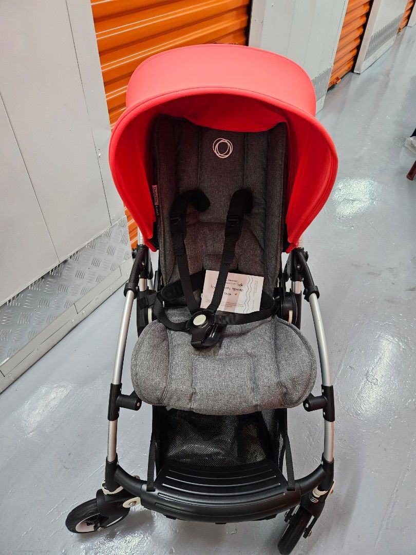 Bugaboo bee 5 red sun canopy with rain cover pramwashed
