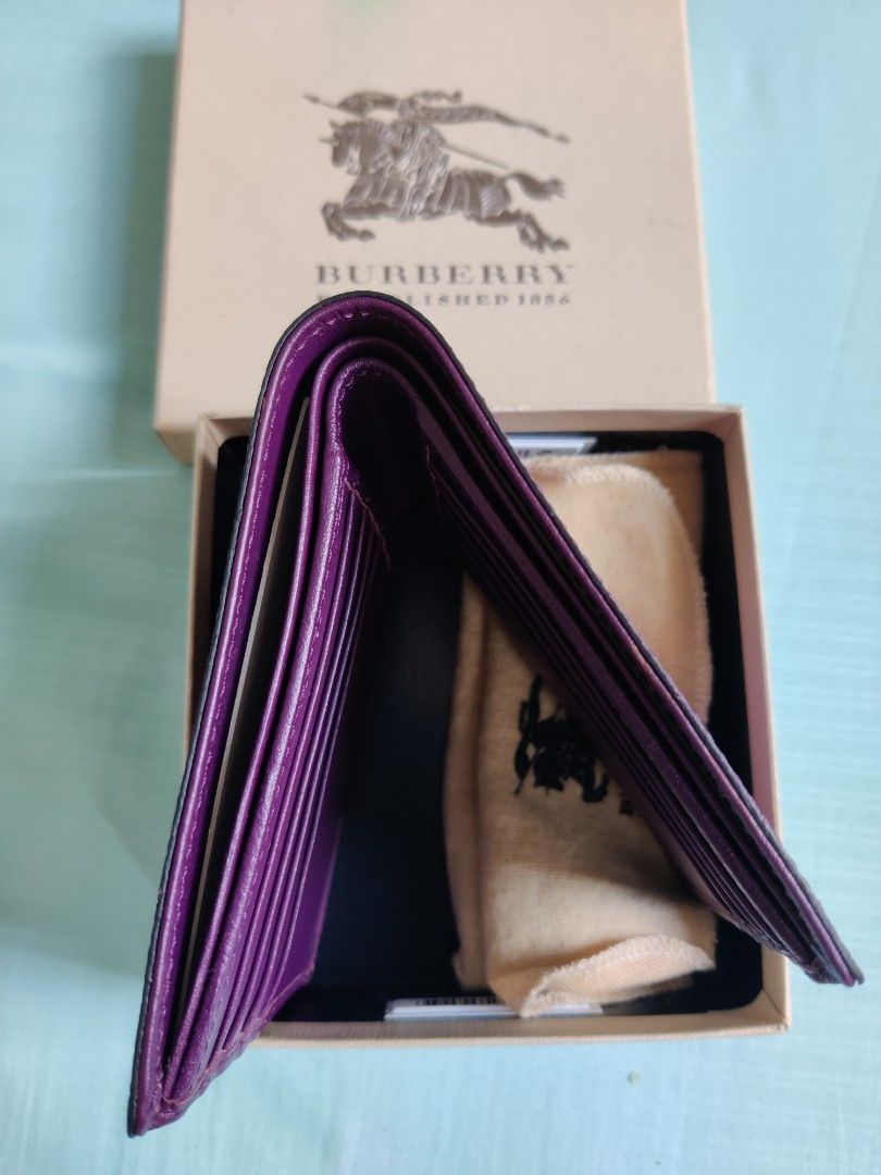 Burberry Purple Bi Fold Wallet Luxury Bags Wallets on Carousell