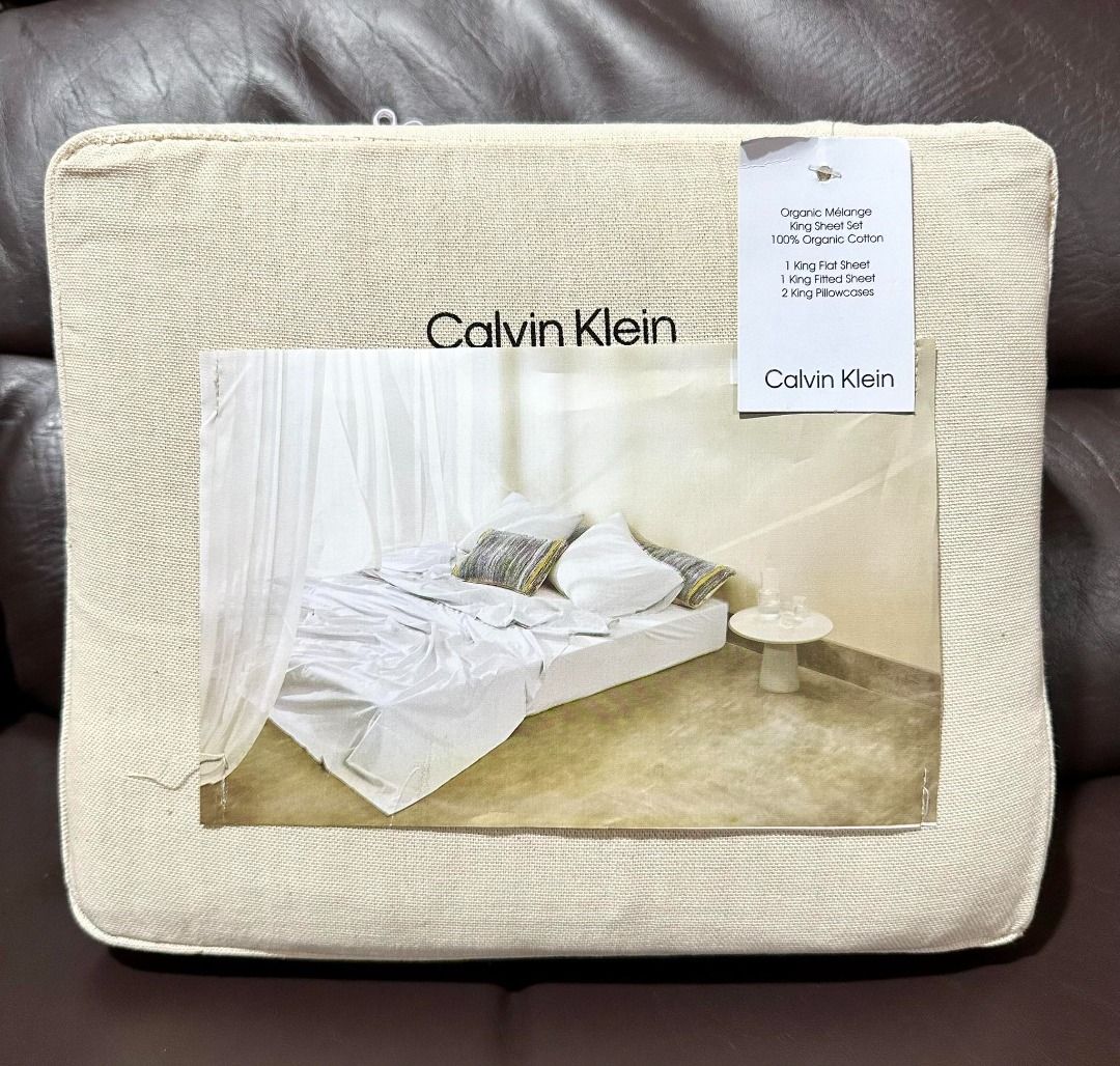 Calvin Klein Organic Melange 100 Organic Cotton King Sheet Set Furniture Home Living Bedding Towels on Carousell