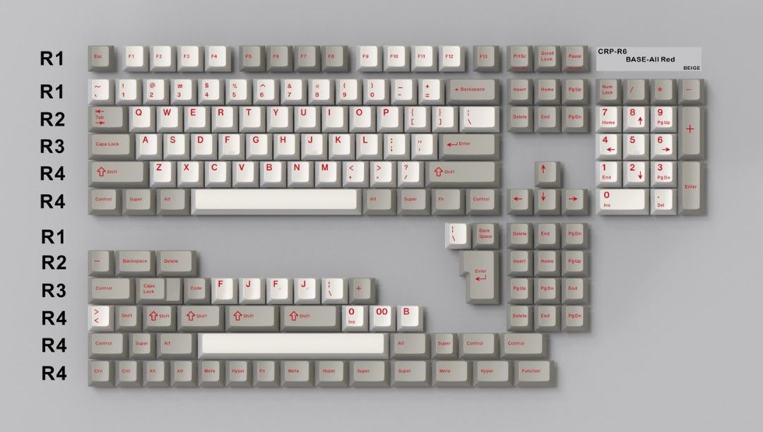 キーボード CRP All Red Bace R6 + Red Accent R6 CRP R6 All Red Base + Red R1 Accents, Computers & Tech, Parts