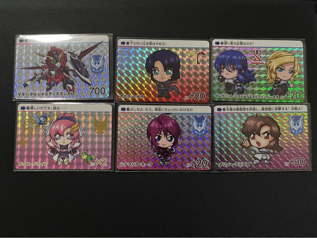 Cute Gundam Seed Freedom card (Category: Raw Cards) located in Singapore. Submitted by xryutaix (Listing ID 1292229734, Image 1). Description: Lucus Clyne - $5.00 Rising Freedom -$5.00 Immortal Justice-$5.00 Other each-$2.00.
