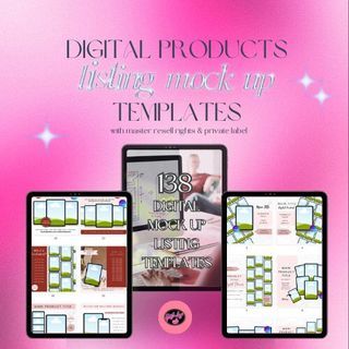 Digital Product Listing Mock Up Templates : Done-for-You PLR Excellence