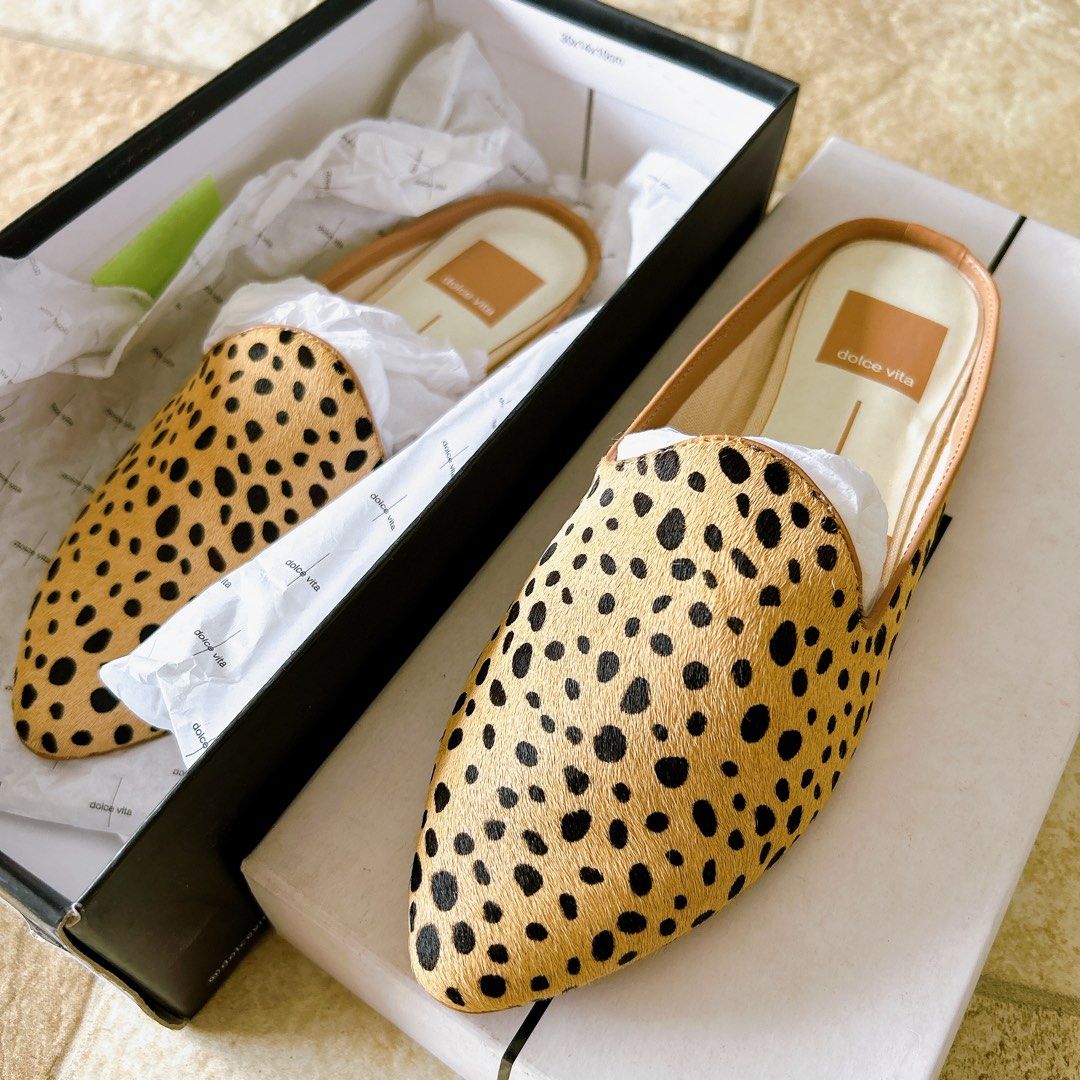 Dolce vita grant leopard mules outlet