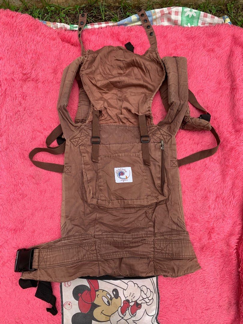 Ergobaby Ergo Backpack Ergobaby ORIGINAL BABY CARRIER Organic Collection DARK CHOCOLATE ADA PENUTUP KEPALA not omni