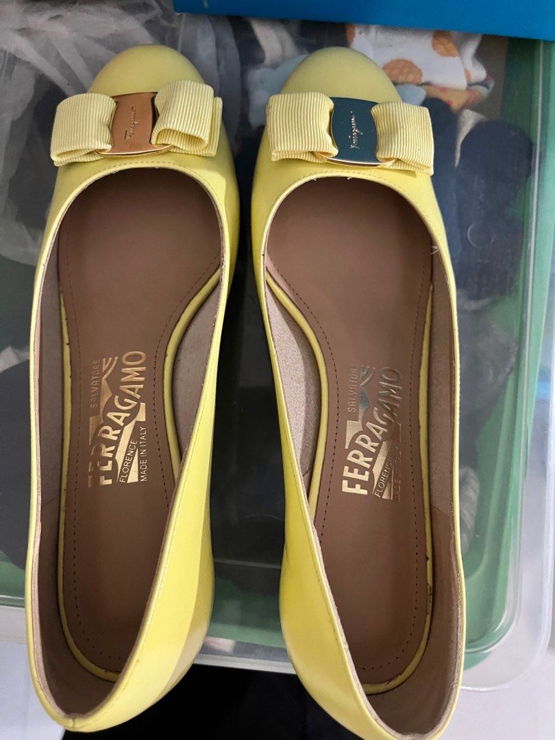 Yellow ferragamo shoes sale