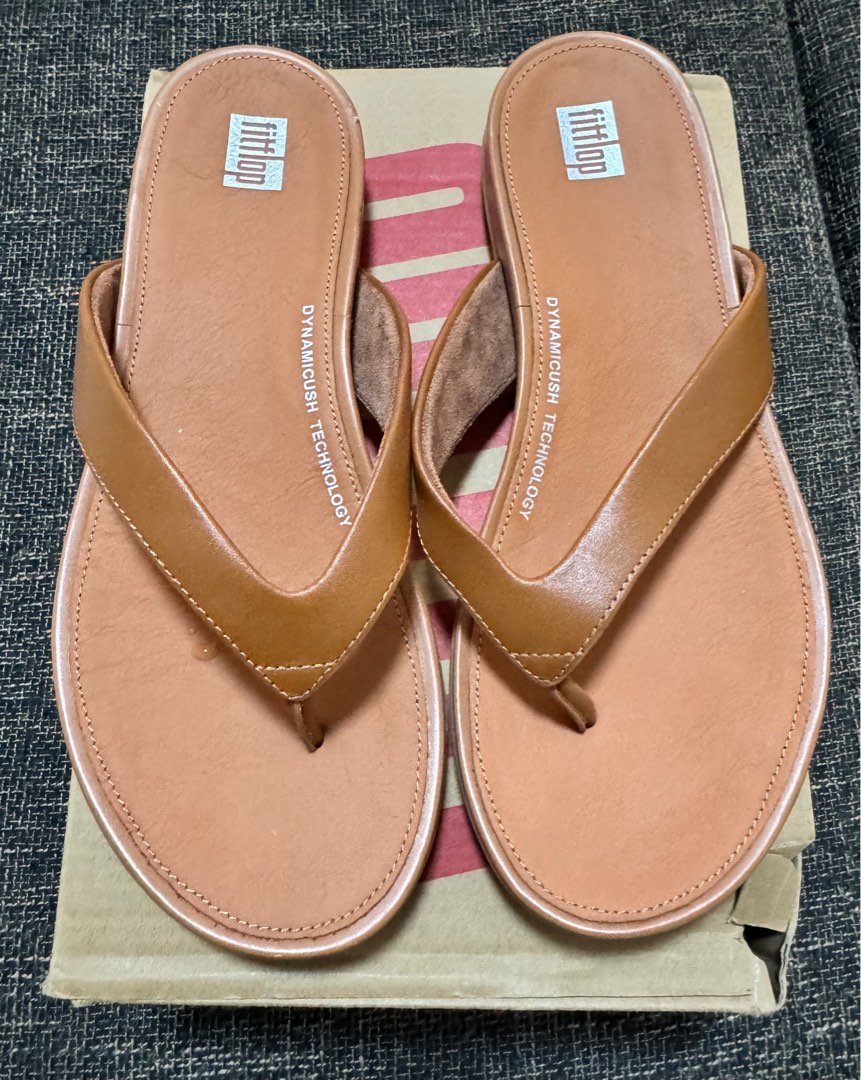 Fitflop GRACIE Leather Flip-Flops Stone Beige