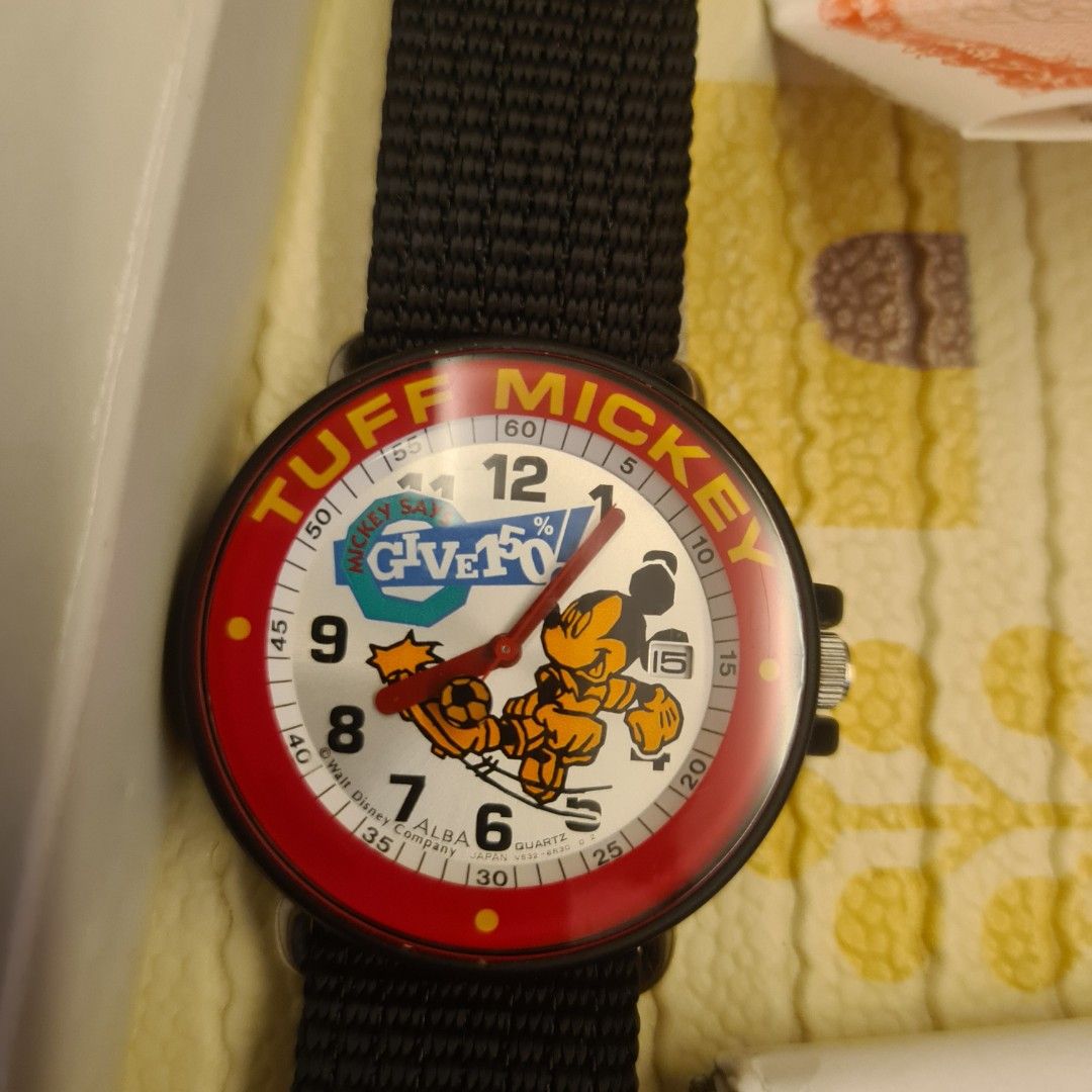 FREE TRACKABLE SHIPPING AND NEW AND UNUSED Official Disney Seiko Alba Mickey Mouse Tuff Mickey Kids Ladies Watch