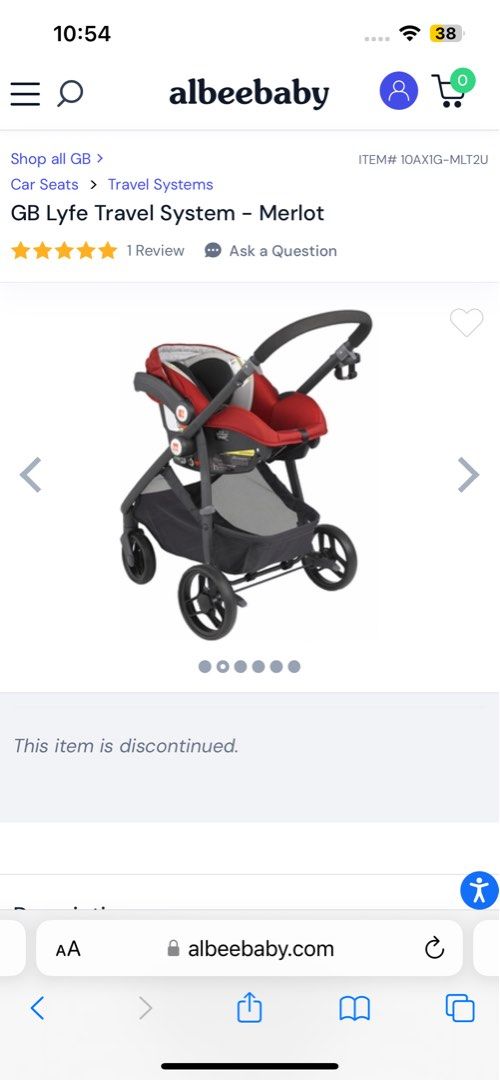 GB Stroller and Car seat Set (Category: Strollers) located in Las Pinas. Submitted by krissystuff (Listing ID 1292089811, Image 3). Description: Newborn until 6yo.