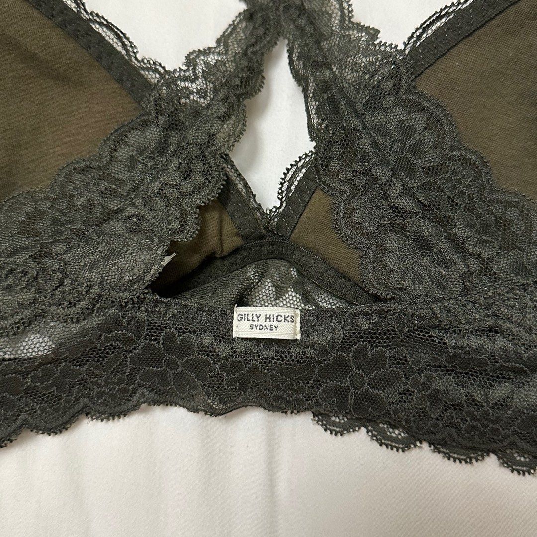 Gilly Hicks Lace Bralette in Olive Green, Women's Fashion, New