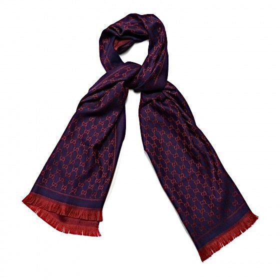 Red and blue gucci scarf top