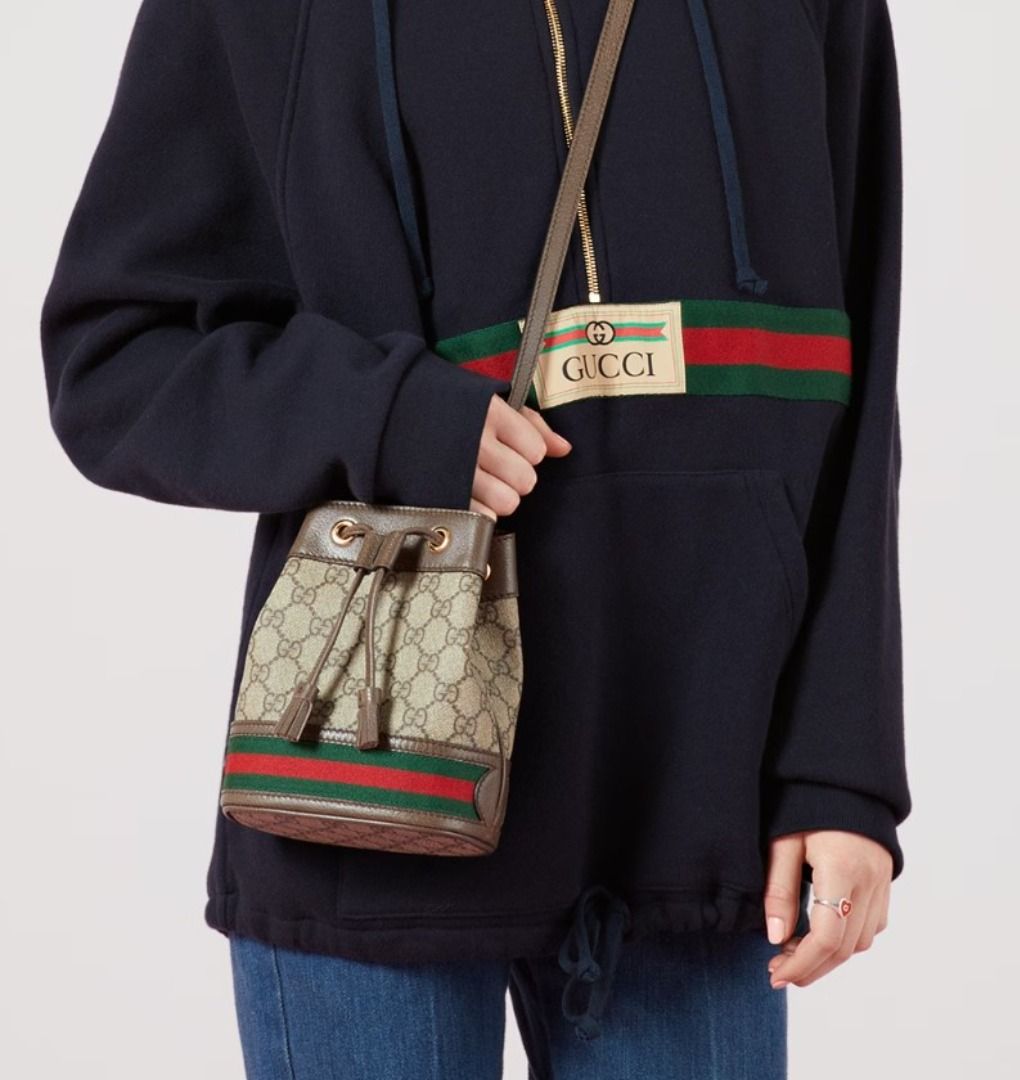 GUCCI OPHIDIA MINI GG BUCKET BAG 550620 96I3B 8745 GG Supreme BRAND NEW