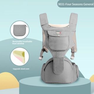 HamshMoc 0-36 Months 2 In 1 Baby Carrier Backpack Breathable Anti Bow Leg Ergonomic Hip Seat Carrier Safety Detachable for Infant Toddler Outdoor Travel