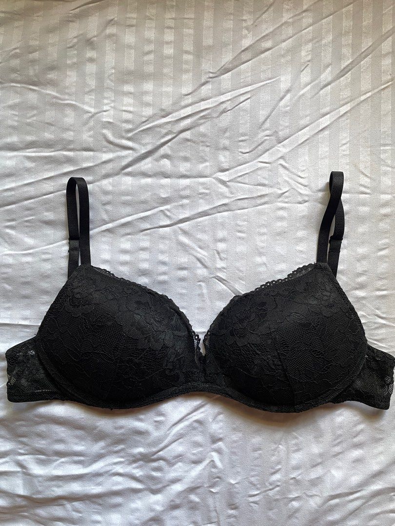 H&M Black Lace Bra, Women's Fashion, Undergarments & Loungewear on