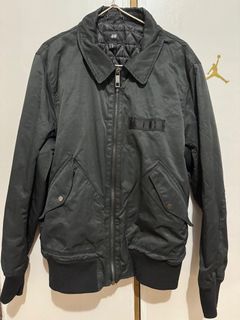 H&m black vintage military bomber jacket/motorcycle