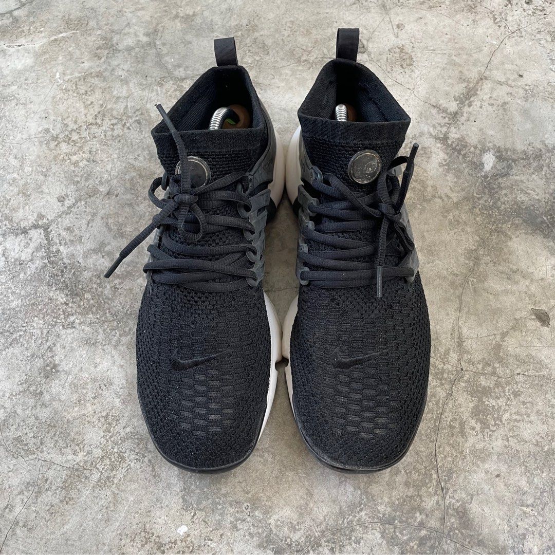 SALE 10.5 US NIKE AIR PRESTO HIGH CUT WOVEN VIRGIL BLACK WHITE COLOR VINTAGE DEAD STOCK NO BOX MEN SIZE KASUT SNEAKERS SHOES HYPE RUNNING AIR MAX
