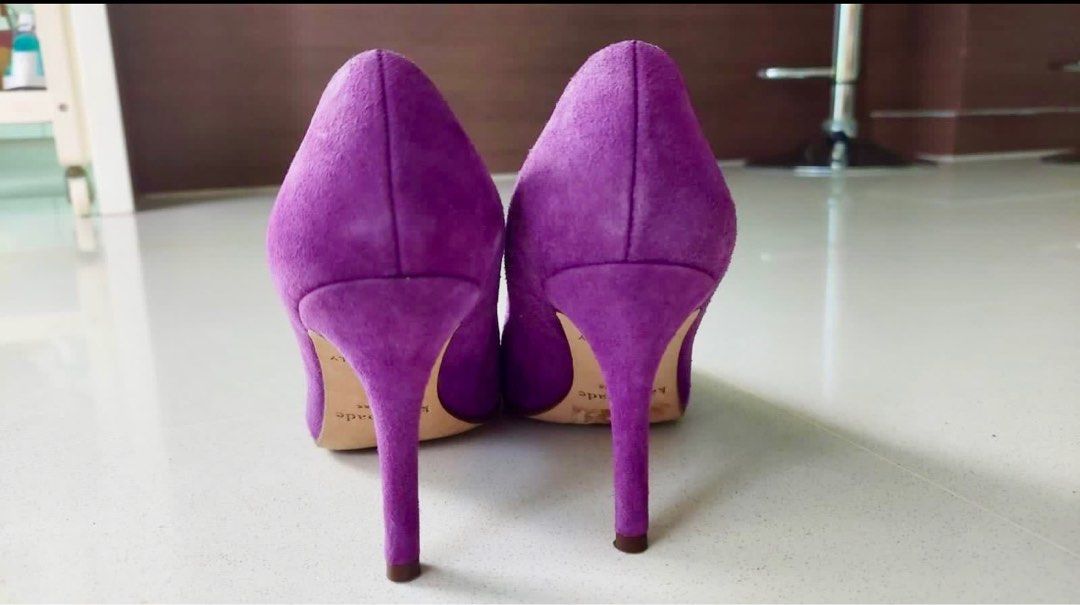 Kate Spade Purple Suede Heels Women s Fashion Footwear Heels on Carousell