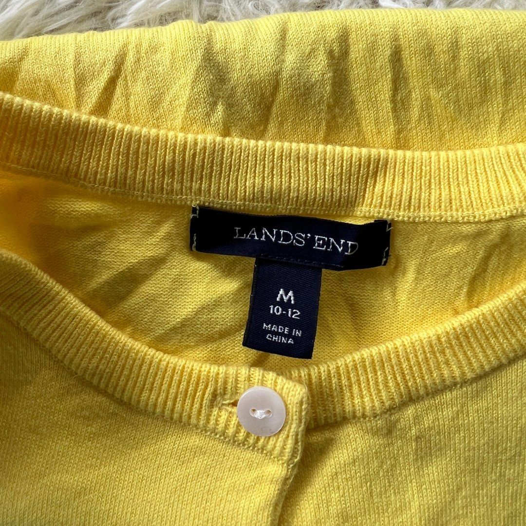 Lands End Canary Yellow Cardigan Women s Fashion Tops Longsleeves on Carousell