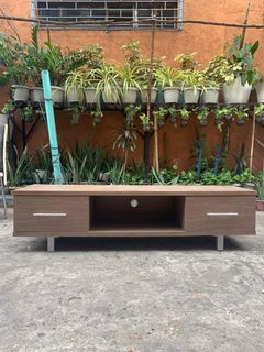 Low TV Console with Side Drawers