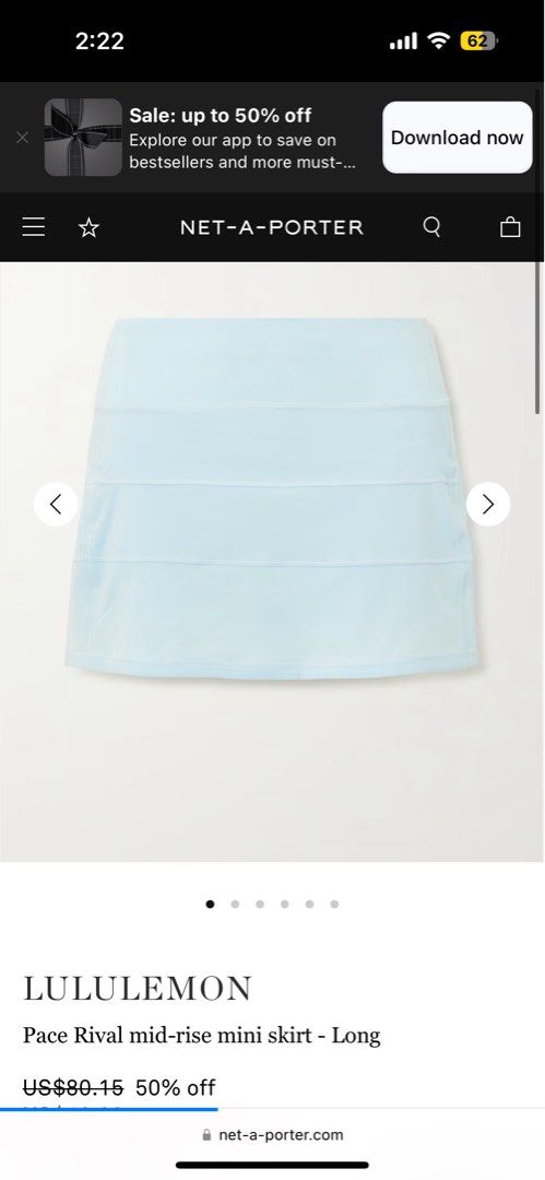LULULEMON Pace Rival mid-rise mini skirt