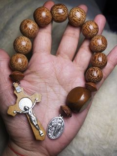 Made in Jerusalem agarwood beads with archangel angel protection pocket rosary