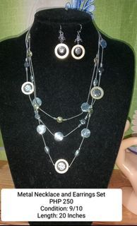 Metalic Necklace and Earrings Set