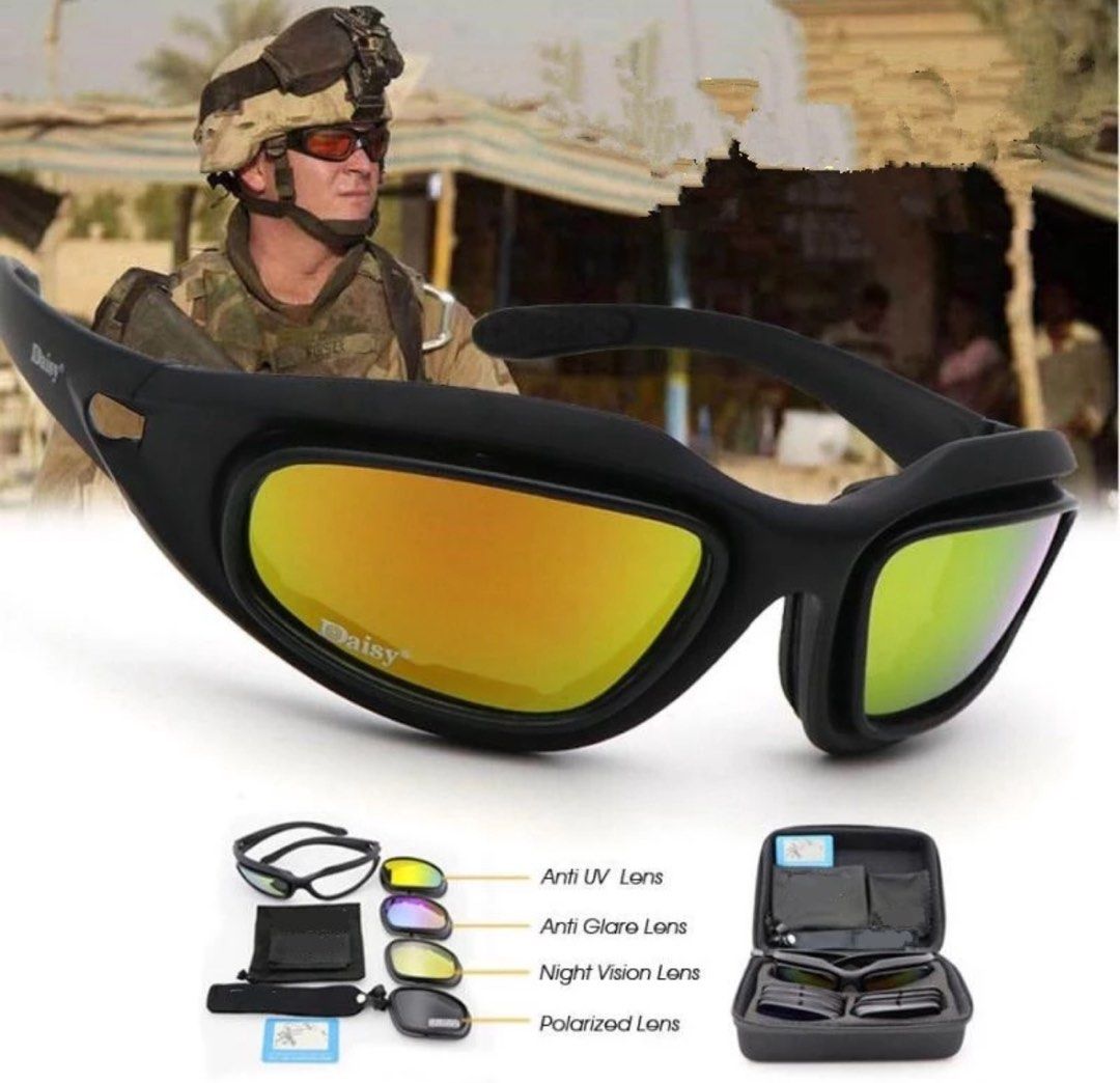 Top Mens Polarized Army Goggles Sports Driving Sunglasses UV400 Fishing Men  Tactical Sun glasses St…