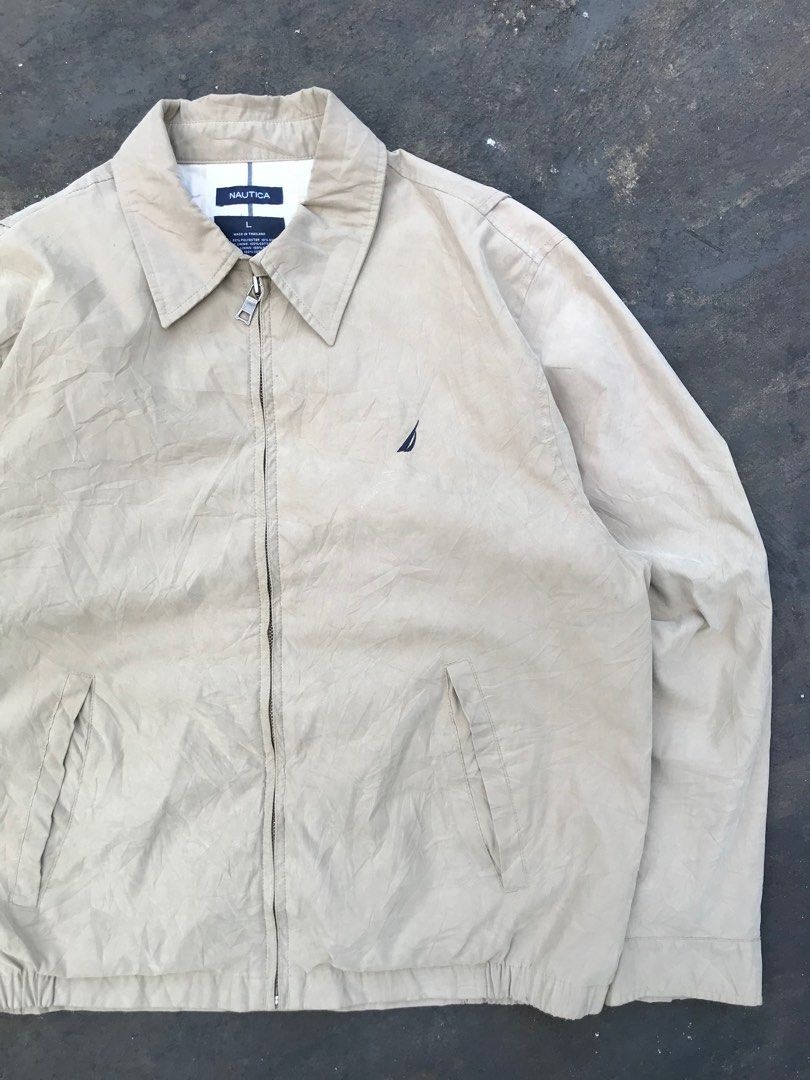 Nautica mens khaki harrington jacket | size Large, Men's Fashion