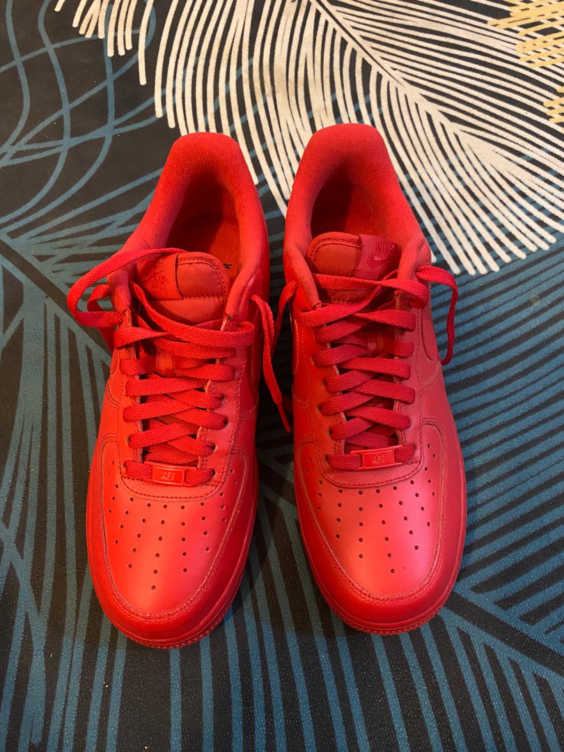Nike Air Force 1 Low 07 LV8 1 Triple Red Men s Fashion Footwear Sneakers on Carousell