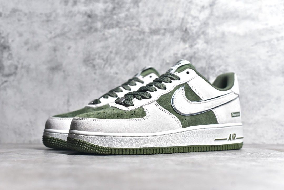 NIKE Air Force 1 Low 07 x Supreme White green shoes Men s Fashion Footwear Sneakers on Carousell