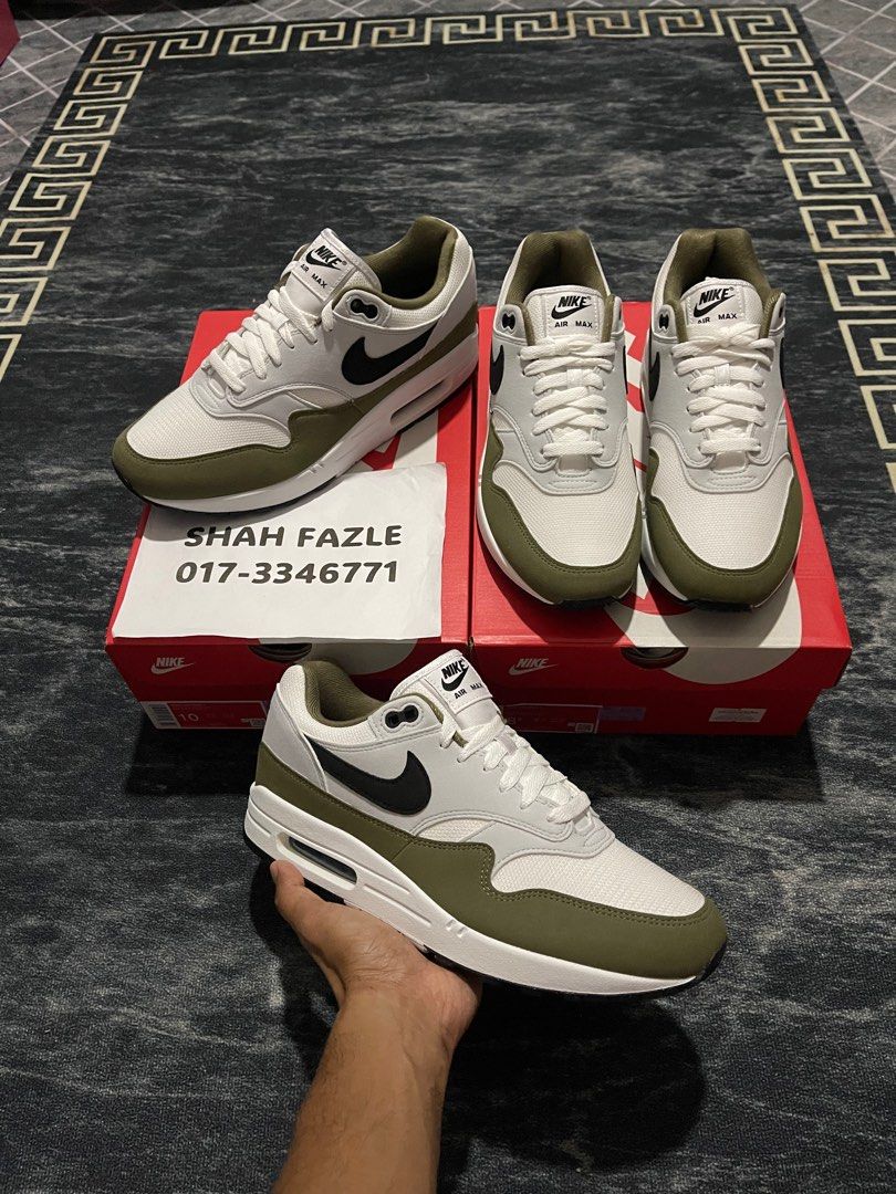 Nike air max 1 hot sale olive sequoia & bone